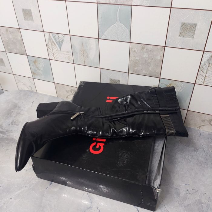 Сапоги осень кожа и лак