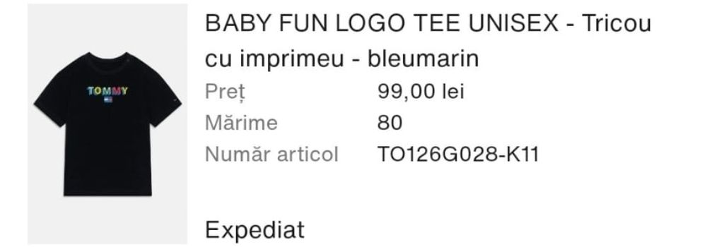 Tricou copii Tommy Hilfiger