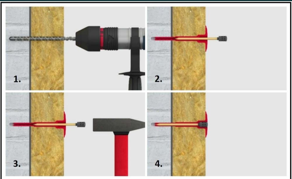 Дюбель зонт (гвоздь) для стены