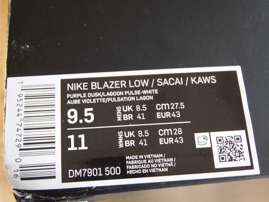 Нови! Nike x Sacai x KAWS Blazer Low - 43 номер Оригинални!