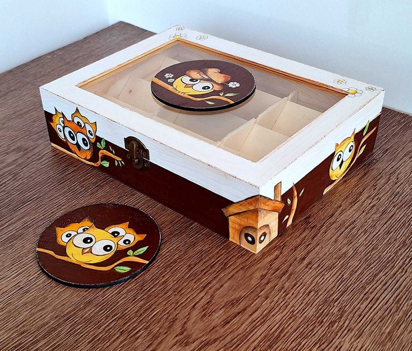 Кутия за чай " Бухали "