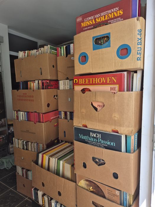 Vând un lot format din 200 de discuri de vinil cu muzică clasică