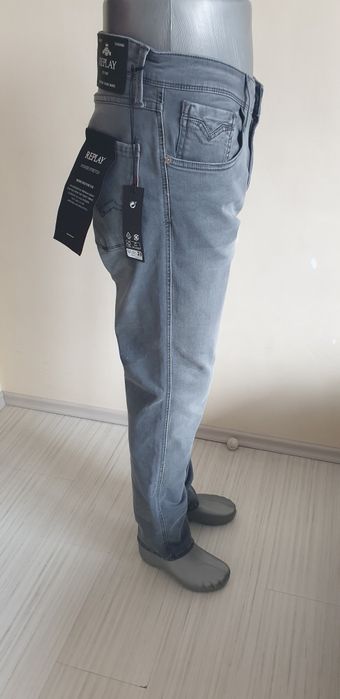 Replay Milano Anbass  Stretch Slim Fit 34/34 НОВО ОРИГИНАЛ Мъжки Дънки