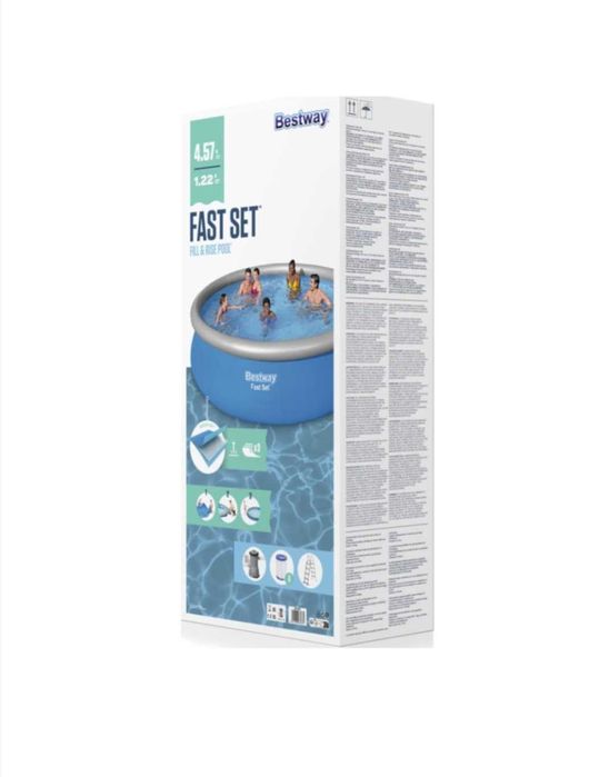 Надуваем Басейн Bestway, Fast set, филтърна помпа и стълба...