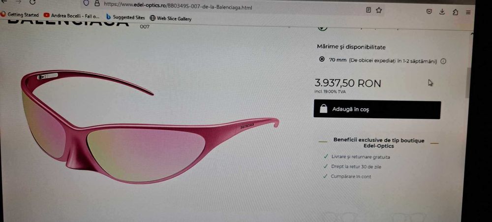 Ochelarii soare Dama Balenciaga din Titan Originala prod nou