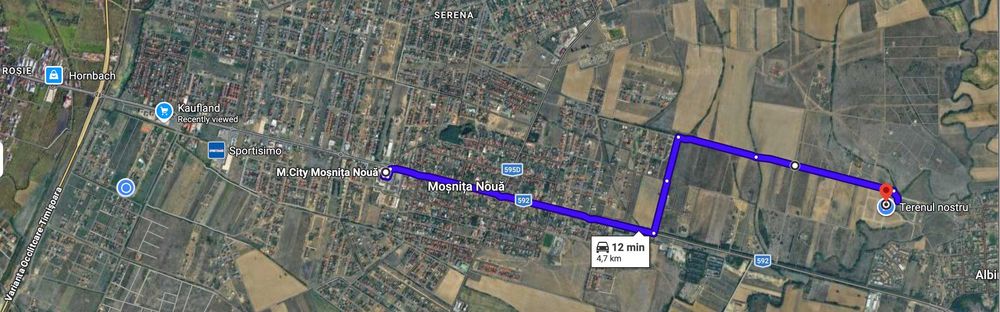 PARCELĂ 1002mp, intravilan, 60.000euro, Moșnița-Nouă/Armonia, TOATE utilitățile, acte la zi, persoană fizică, poziționare perfectă, zonă în dezvoltare