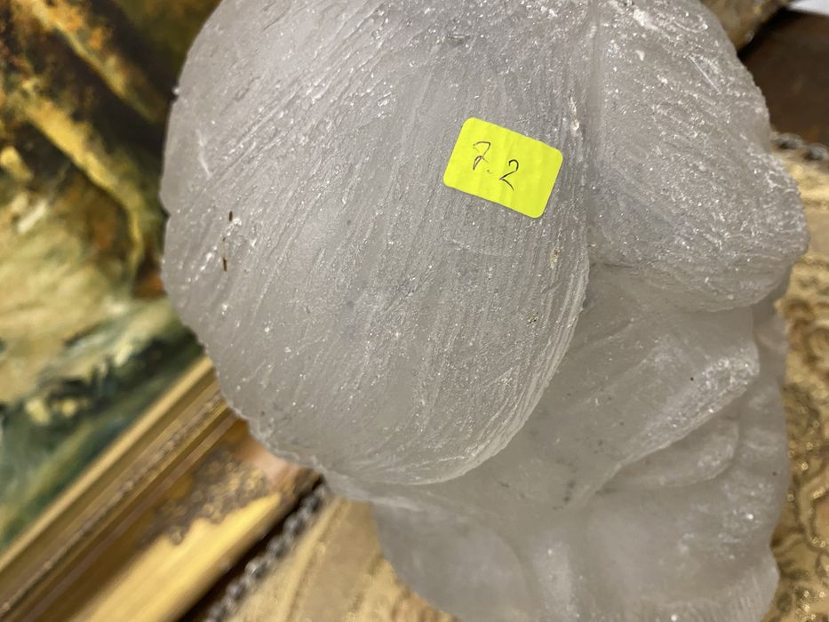 Винтидж стъклена скулптура глава мъж 1970 Германия