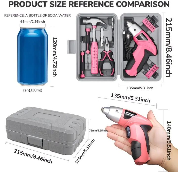 Компактен комплект- винтоверт, бормашина, електрическа отверка и множе