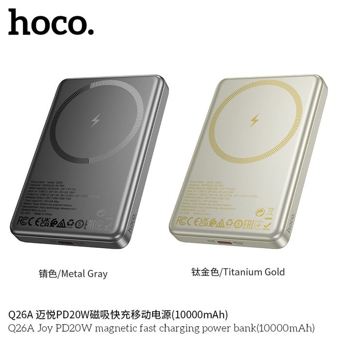 Hoco Q26A Joy 2в1 Power Bank 10000mAh PD-20W QC3.0 iPhone 14 15 16