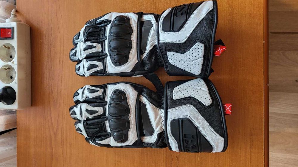 Manusi Moto IXS RS-300 2.0, Marimea L, Alb-Negru