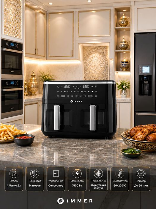 Двухкамерный аэрогриль IMMER Trust X Series DF002 (9 л / 3100 Вт)