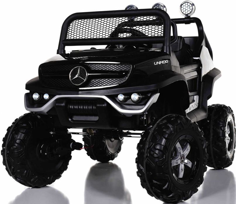 UTV electric pentru 2 copii Mercedes UNIMOG 90W 12V 7Ah #Black