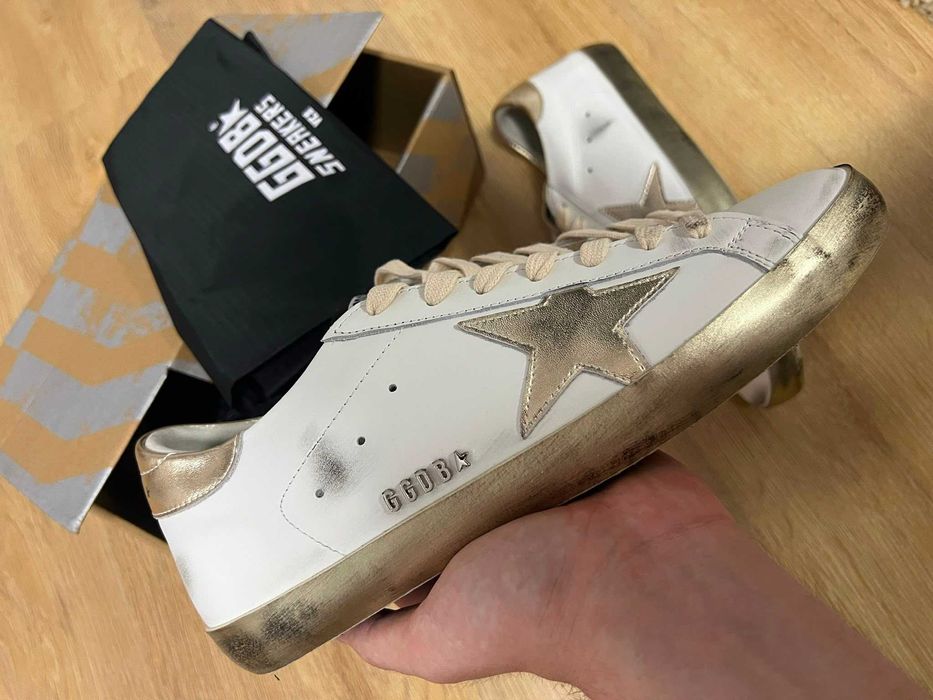 Adidasi Golden Goose Metallic Gold Leather
