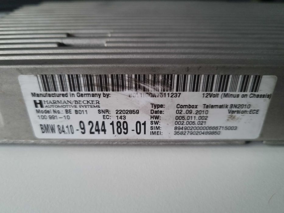Modul combox telematics Harman BMW seria 5 F10/F11 84.10 9 244 189-01