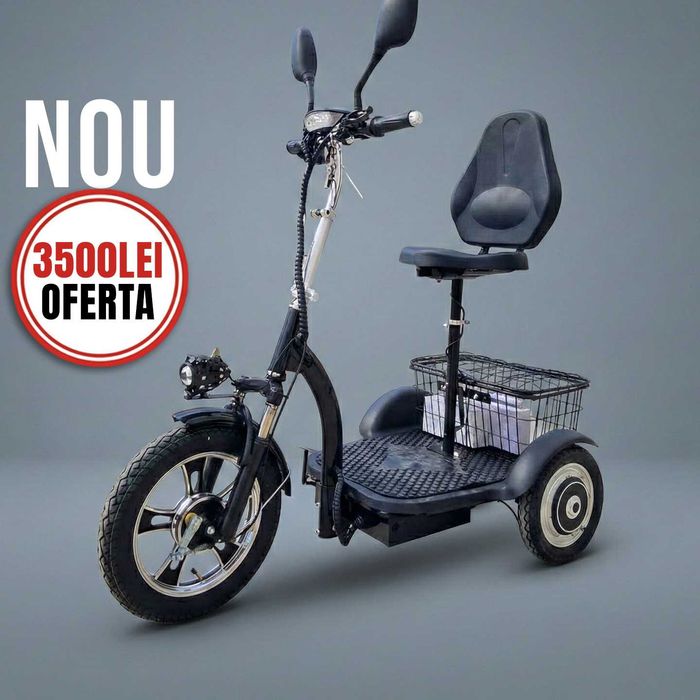 30% Tricicleta electrica mobilitate adulti si varstnici FARA PERMIS - Livrare acasa in toata Romania - GARANTIE MAGAZIN 48v12ah, 500w,  FULL ECHIPATA!