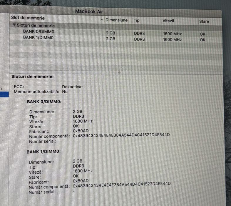 Laptop MacBook Air A1466