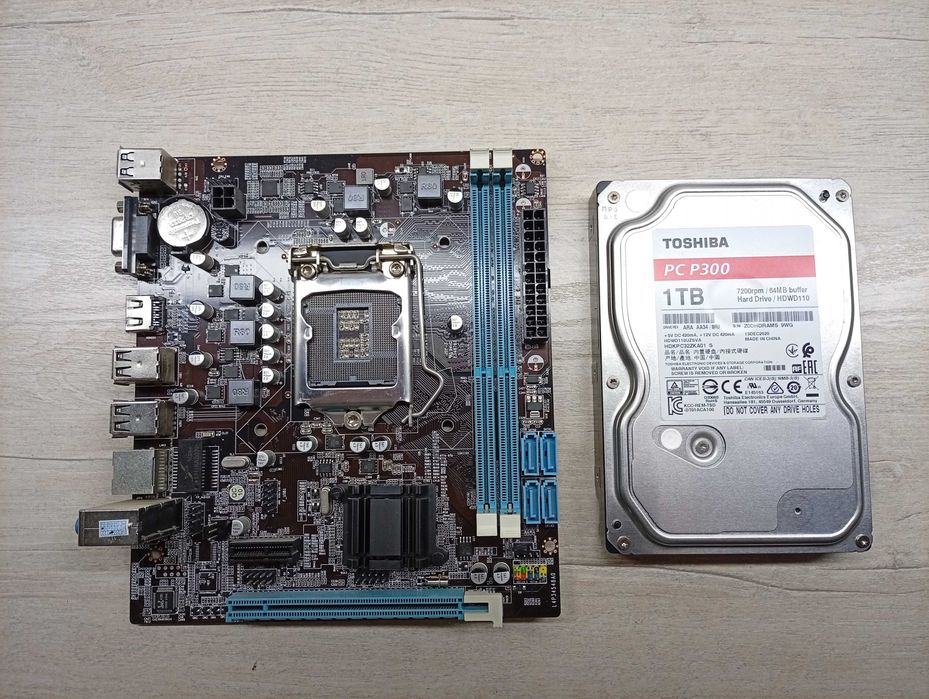 Diqqat! ishlamayapti! НА ЗАПЧАСТИ! Плата H61, HDD 1 Tb, монитор 19"