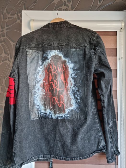 Деним яке с кожени елементи