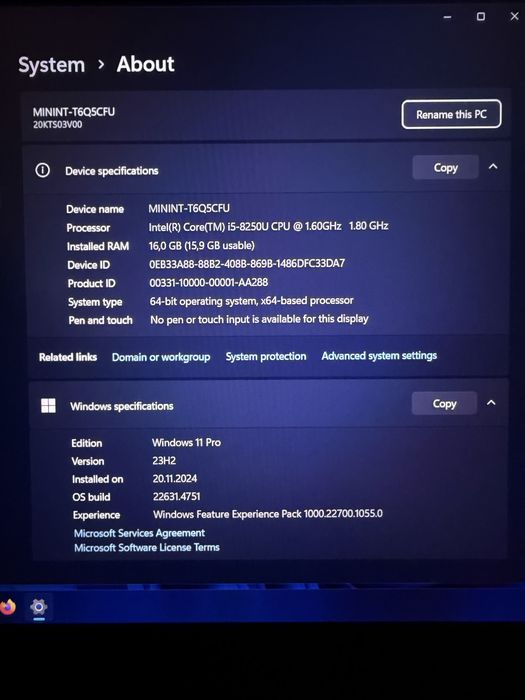 PC Laptop Lenovo E580