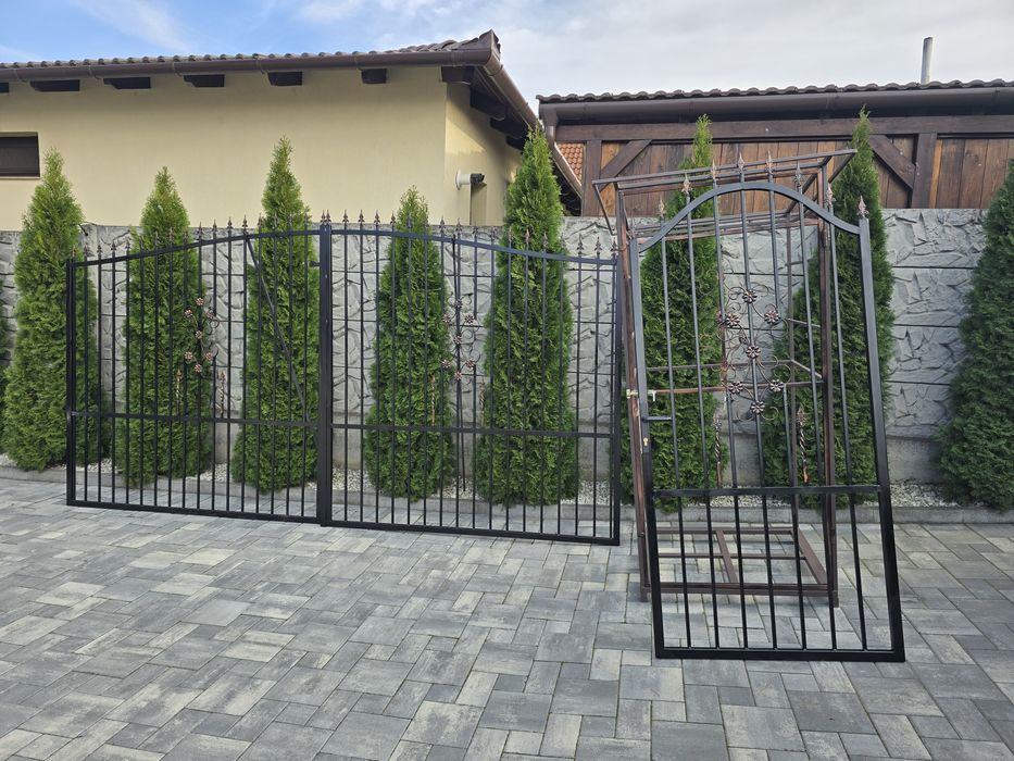 Vând poarta  din fier Dimensiuni  4m L /1,8m i poarta mica 1m/1,8m