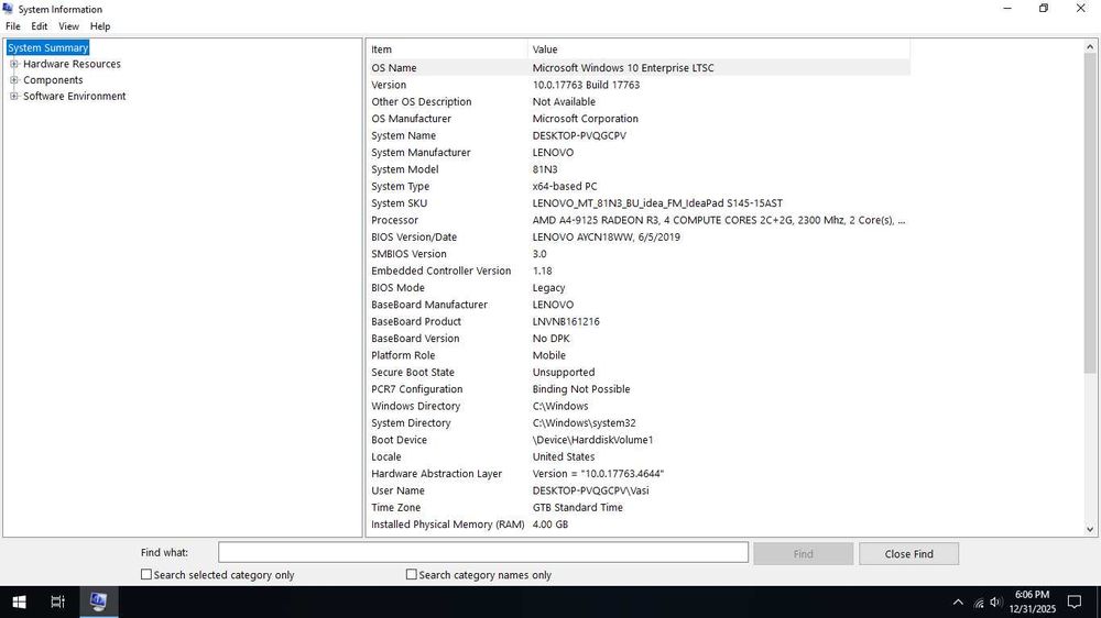 Laptop Lenovo Ideapad S145-15AST