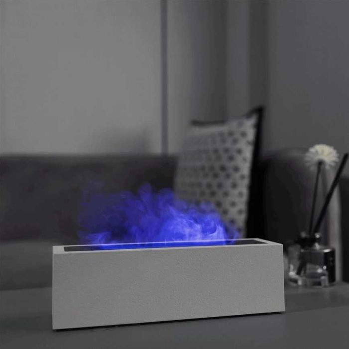 Difuzor de aroma si umidificator ultrasonic cu LED si efect de flacara