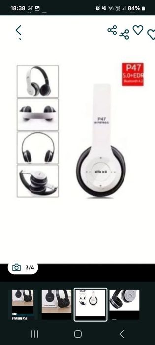 Căști Wireless p47 negre noi