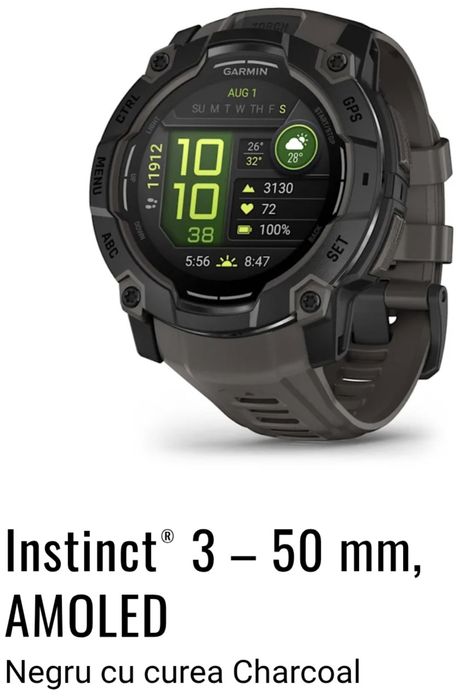 Ceas Garmin Instinct 3 AMOLED 50mm