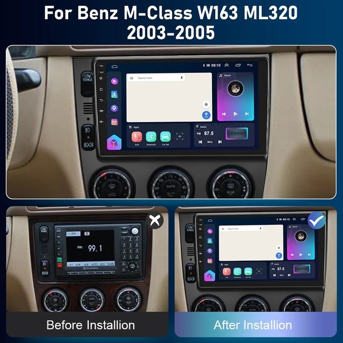 Navigatie Android Mercedes ML Waze Youtube GPS usb BT