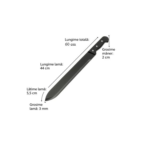 Maceta vanatoare, otel inoxidabil 420, teaca textila, 60 cm