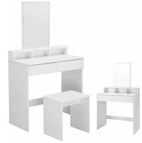 НОВО! Козметична бяла тоалетка със стол и огледало