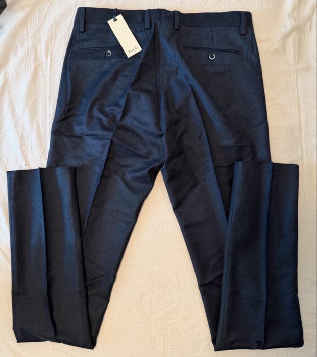Pantaloni eleganți Zanella Vicenza Navy, Made in Italy, Noi cu etichetă (Mărimea W34), Material: Lana Virgina