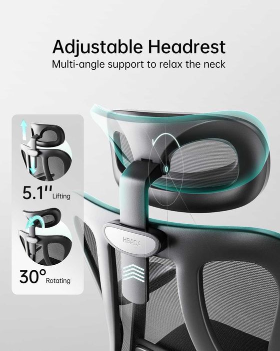 НОВ - Hbada P3 Ergonomic Office Chair – Офис стол с 2D лумбална опора, регулируем подглавник и подлакътници