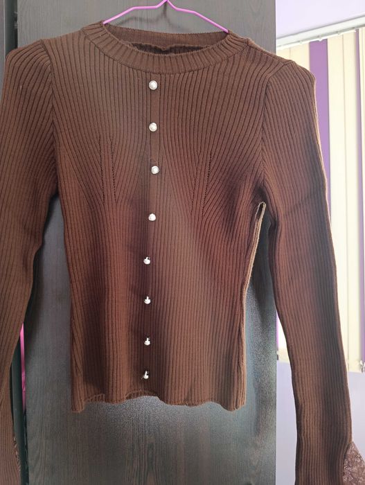 Дамска блуза шоколадово кафяво