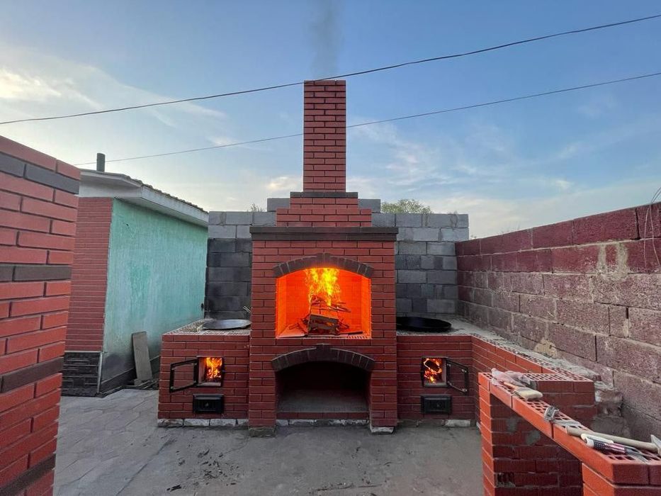 Летние кухни. Барбекю. Очаг кладка облицовка обслуживания.