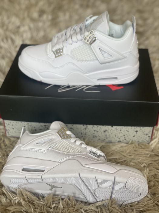 Jordan 4 Retro Pure Money Metallic Silver White