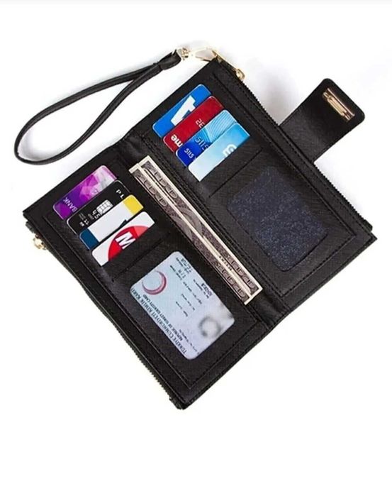 Дамски черен портфейл