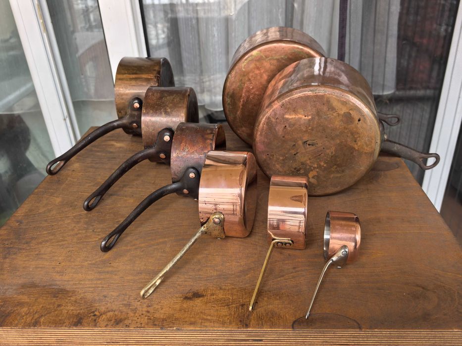 Старинни  медни съдове касероли