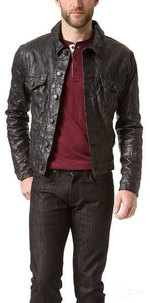 Мужская кожаная куртка J Brand Reid Washed Leather Jacket! Новая!