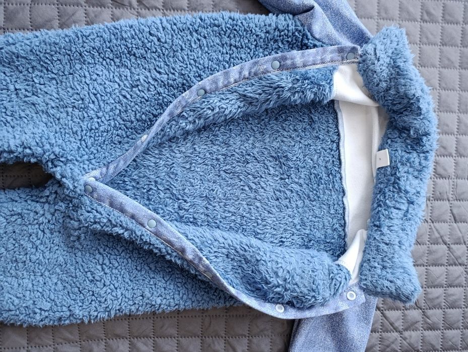 Бебешко дънкови пухено гащеризон за момче 12/18 месеца