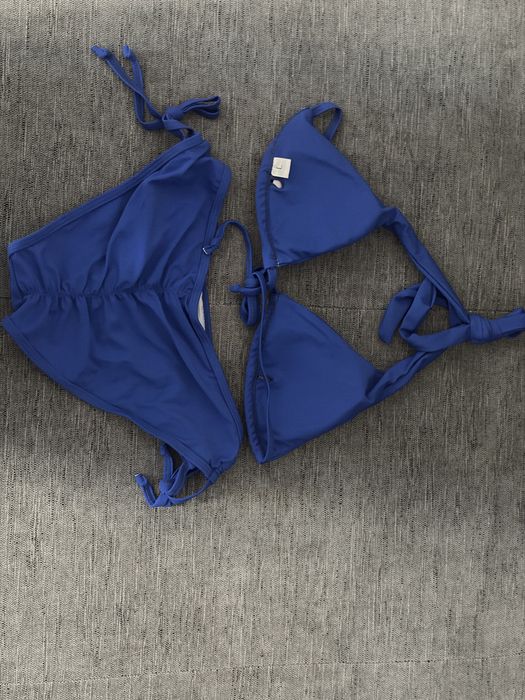 Set bikini damă 5 moduri Triunghi șnur Multi-stil pentru plajă & piscină – Albastru L