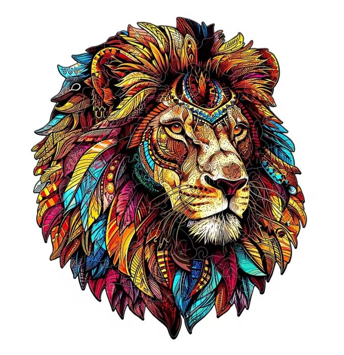 La bucată - Puzzle din lemn pt adulți / copii leu, colibri, phoenix, p