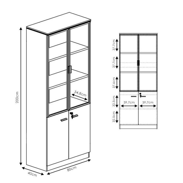 Библиотека, Oscar, Орех, Пдч, 80х40х200см.