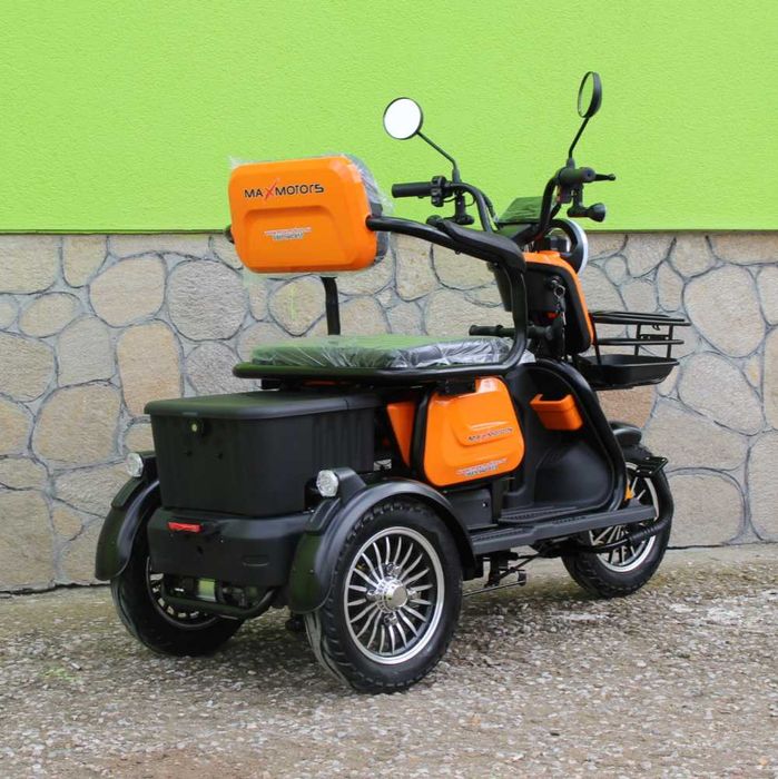 Триместна Електрическа Триколка MaxMotors X1, 1500W, ORANGE