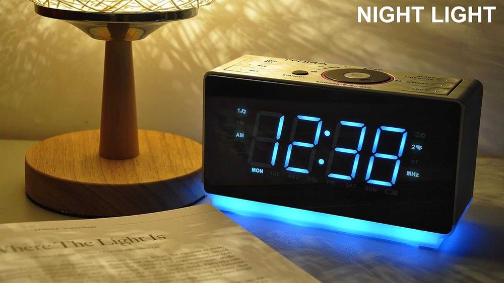 iTOMA Будилник с радио с Bluetooth високоговорител