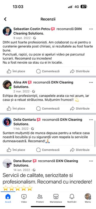 Curatenie la domiciliu / scari de bloc / birouri