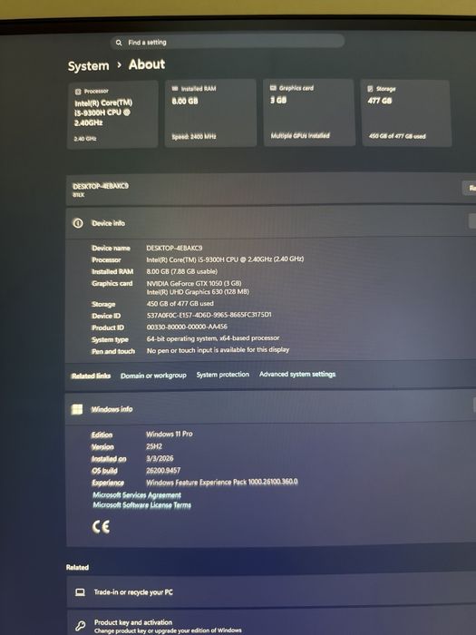 Laptop Gaiming Lenovo IpeaPad L340 i5-9300h gtx 1050 8gb ram perfect functional + cooler scorpion