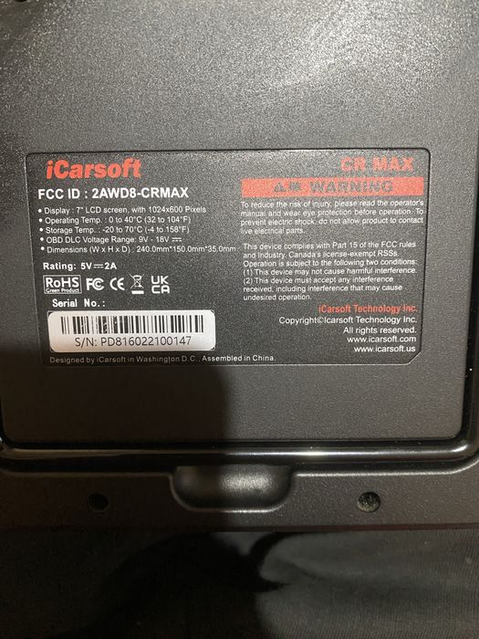 Vand tester auto ICarsoft CR MAX