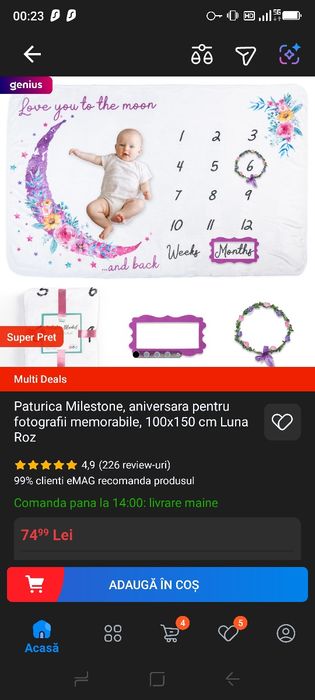 Patura aniversara milestone/patura pentru poze/ pătură bebe