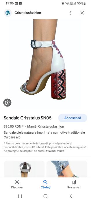 Sandale crisstalus cu motive tradiționale